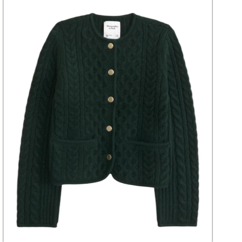 ABERCROMBIE & FITCH‎ Novelty Button Cable Sweater Jacket Size XSMALL